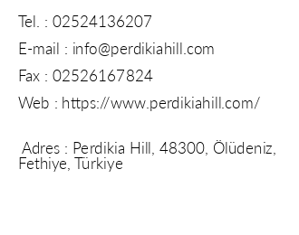Perdikia Hill Fethiye iletiim bilgileri